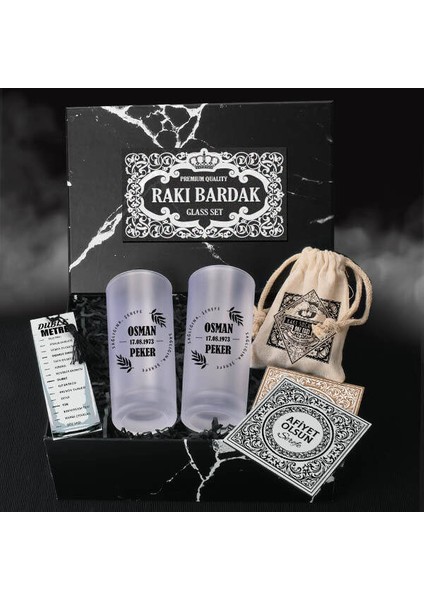 Babaya Hediye Rakı Kadehi Seti Hediye Kutusu