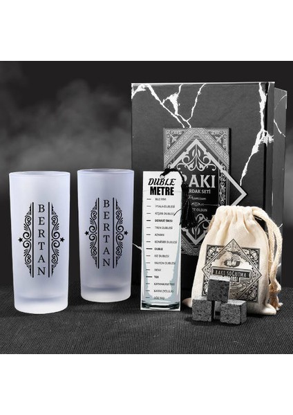 Dikey İsimli İkili Rakı Kadehi Seti Hediye Kutusu fiyatları