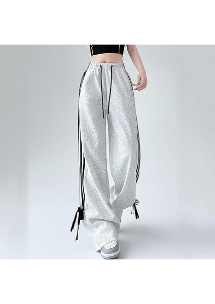 Kadın Sportif Üç Şerit Detaylı Ayarlanabilir Paça Eşofman Altı