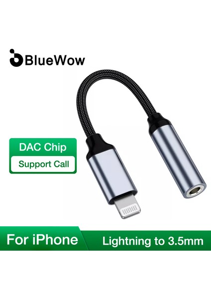 [bluetooth] Bluewow 09UL Lightning - 3,5 mm Jack Aux Telefon Kablosu iphone 11 Pro Max 3,5 mm Lightning Kulaklık Ses Adaptörü Ayırıcı iphone Için (Çağrı Işlevini ) (Yurt Dışından) fiyatları