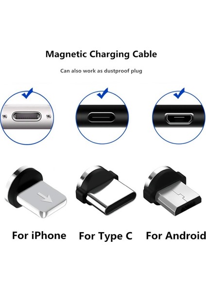 Manyetik Kablo Fişi USB Mikro Tip C Fişler iPhone Samsung Huawei Için Hızlı Şarj 8 Pin Mıknatıs Şarj Fişi Adaptörü (Yurt Dışından)