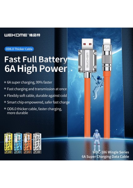 Wekome 100W Hızlı Şarj Kablosu USB Arayüzü Tip-C Metal Yıldırım Cesur Şarj Cep Telefonu Tablet Kulaklık Için Uygun (Yurt Dışından) modelleri