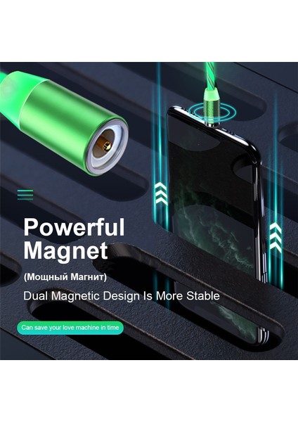 Manyetik Şarj Mikro USB C Tipi Kablo LED Akış Aydınlık Tarih Tel iphone Samsung Huawei Mobil USB Şarj Kablosu (Yurt Dışından) fiyatları