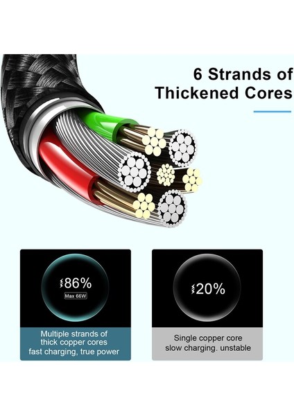 Lovebay 6A 66W Hızlı Şarj Kablosu Tip C iPhone 13 11 Pro Max Huawei Samsung Xiaomi Usb-C Qc3.0 Evrensel Veri Kablosu USB Kablosu (Yurt Dışından) fırsatları