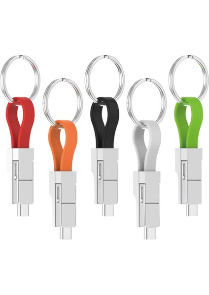 In 1 Manyetik Anahtarlık Mikro USB Tip-C Yıldırım Veri Şarj Kablosu iPhone Android Veri Kablosu Şarj Noel Hediyeleri (Yurt Dışından)