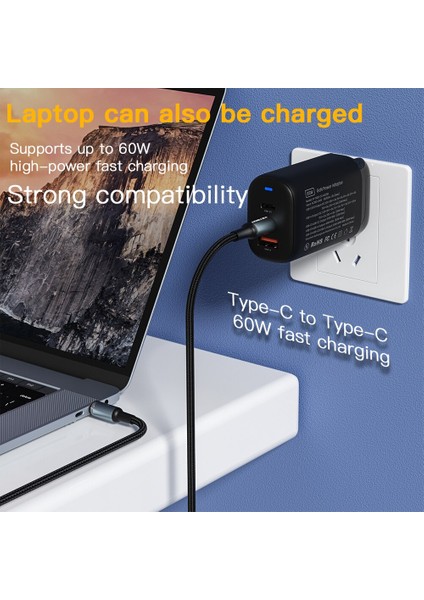 Keysıon Pd 27W Manyetik Kablo iPhone 13 12 11 Hızlı Şarj Kablosu Tip-C USB C Şarj Kablosu iPad Samsung Xiaomi Kablosu (Yurt Dışından) modelleri