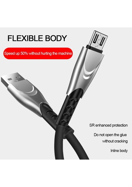 1m Şarj Veri Kablosu Hızlı Şarj Evrensel Çinko Alaşımlı Örgülü Kablo Type-C/android Cep Telefonları Için USB Kablosu (Yurt Dışından)