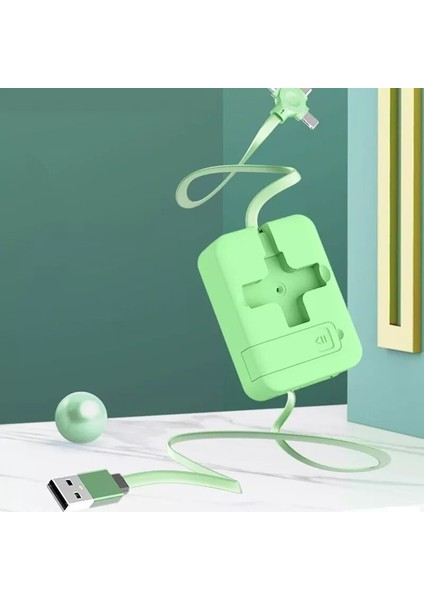 Macaron Mobil Telefon Braketi Teleskopik Üçü Bir Arada Veri Kablosu Uygun Tip-C Android Bire Üç Şarj Kablosu (Yurt Dışından) fiyatları