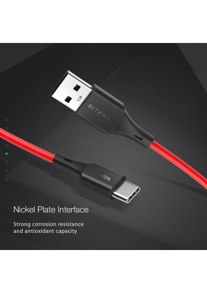 Blitzwolf BW-TC15 6ft/1.8 M 3A USB Tip-C Şarj Veri Kablosu Cep Telefonu Hızlı Şarj USB C Şarj Aleti Kablosu Veri Kablosu Huawei Için (Yurt Dışından) fiyatları