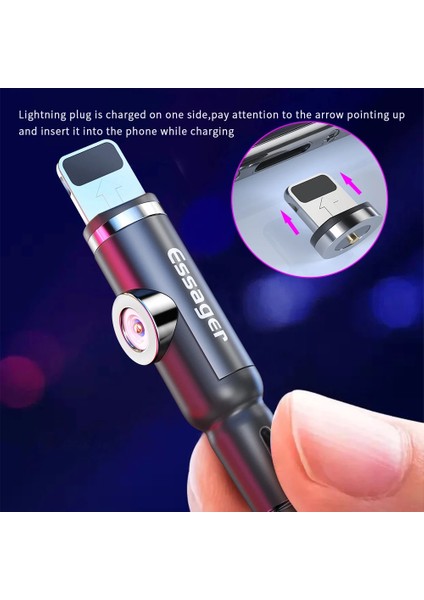 Essager Manyetik Şarj Mikro USB Kablosu iPhone Samsung Android Cep Telefonu Için Hızlı Şarj Kablosu Kablosu Mıknatıs USB C Tipi Kablo (Yurt Dışından) fiyatları