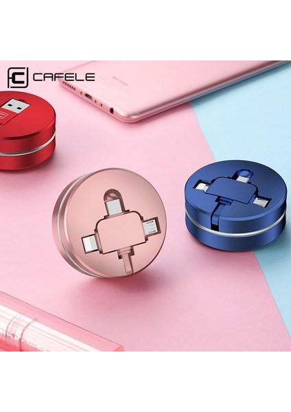 Cafele USB Kablosu Hızlı Şarj Tipi C 3 In 1 Geri Çekilebilir Mikro USB Kablosu Xiaomi iphone x Xr 7 Redmi Için Huawei Destek Verileri (Yurt Dışından) fiyatları
