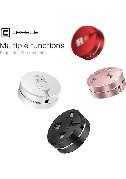 Cafele USB Kablosu Hızlı Şarj Tipi C 3 In 1 Geri Çekilebilir Mikro USB Kablosu Xiaomi iphone x Xr 7 Redmi Için Huawei Destek Verileri (Yurt Dışından) modelleri