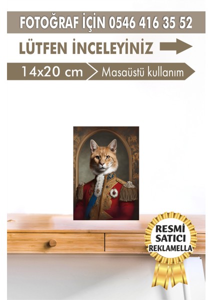 No:1 Kişiye Özel Tasarım Evcil Hayvan Tablosu Patili Hediyelik Kraliyet Kıyafetli Portresi