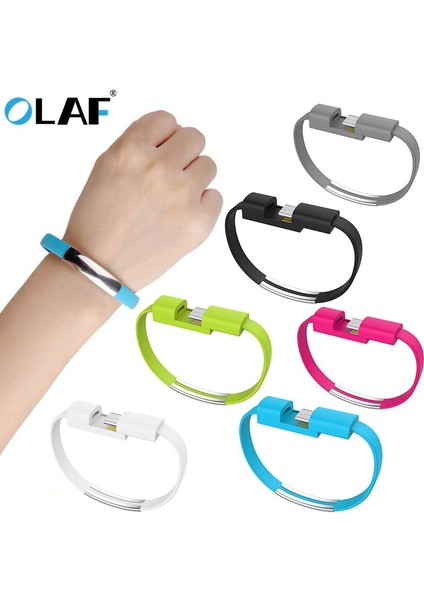 Olaf Mikro USB Kablosu Bilezik C Tipi Şarj Veri Şarj Kablosu Senkronizasyon Kablosu iPhone Xs Max Xr 6s 7 Android C Tipi Telefon Kablosu (Yurt Dışından)