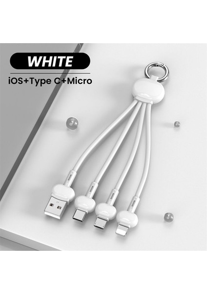 Anahtarlık 13 cm 3 In 1 USB Tip C Mikro Şarj Kablosu Çoklu Renk Taşınabilir Şarj Kablosu IPhone Samsung Xiaomi Redmi Huawei (Yurt Dışından) fiyatları