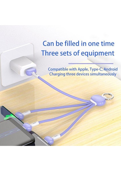 Anahtarlık 13 cm 3 In 1 USB Tip C Mikro Şarj Kablosu Çoklu Renk Taşınabilir Şarj Kablosu IPhone Samsung Xiaomi Redmi Huawei (Yurt Dışından) fırsatları