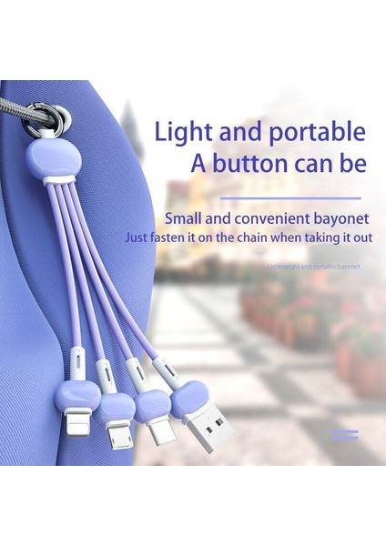 Anahtarlık 13 cm 3 In 1 USB Tip C Mikro Şarj Kablosu Çoklu Renk Taşınabilir Şarj Kablosu IPhone Samsung Xiaomi Redmi Huawei (Yurt Dışından) indirimleri