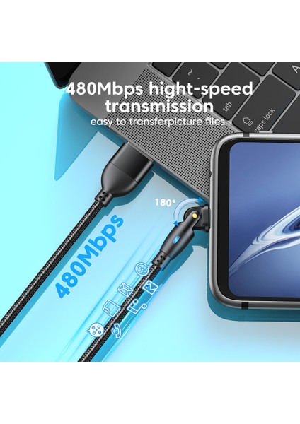 Aufu 180 Döndür USB C Tipi Kablo Hızlı Şarj Kablosu Xiaomi Poco Oneplus Huawei Için iphone Cep Cep Telefonu Şarj Cihazı Veri Kablosu (Yurt Dışından) fırsatları