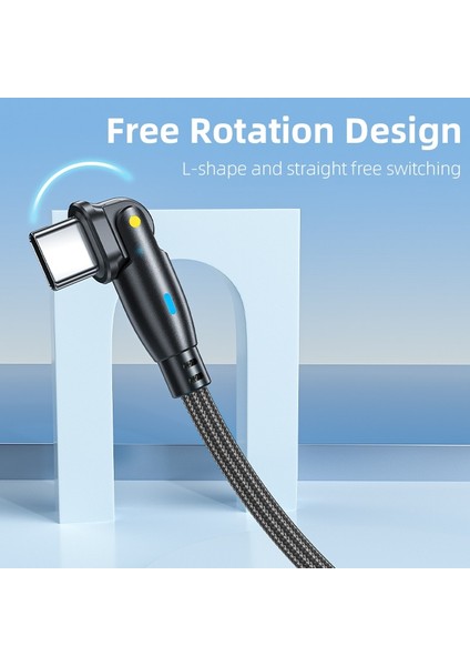 180 ° Döndürme 100W USB C'den USB C Tipi C Kablosuna 5A Hızlı Şarj Kablosu Samsung Huawei MacBook Xiaomi Şarj Cihazı Telefon Veri Kablosu (Yurt Dışından) modelleri