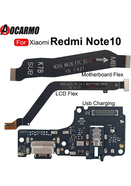 Xiaomi Redmi Için Not 10 USB Şarj Portu Mikrofon Mikrofon Konektörü Ana Anakart ve LCD Flex Kablo Yedek Parçaları (Yurt Dışından)