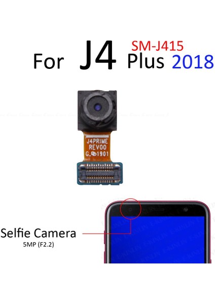 Arka Ön Bakan Selfie Büyük Küçük Arka Ana Kamera Modülü Şerit Flex Kablo Parçaları Samsung Galaxy J2 Pro J4 J6 Artı J8 2018 (Yurt Dışından) modelleri