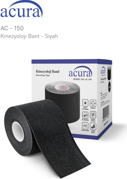 AC-150 Yüz & Vücut Uyumlu Hipoalerjenik Kinesio Tape 5m x 5cm