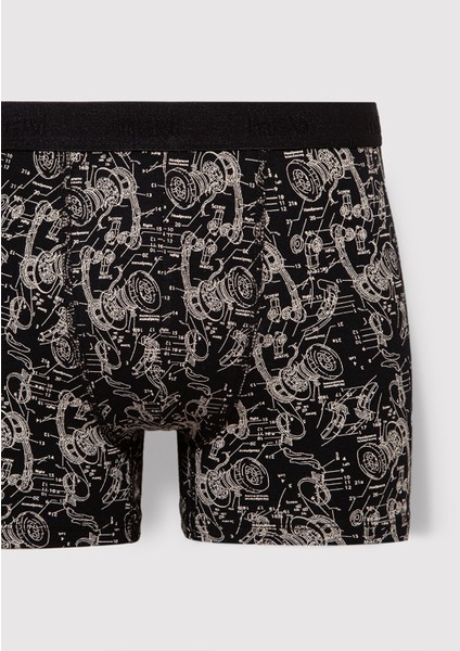 Grafik Baskılı Siyah Boxer 092070-900