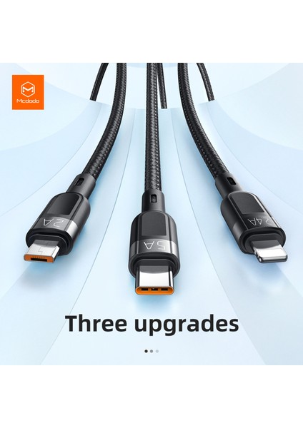 Mcdodo 3 In 1 USB Kablosu Mikro Tip C Hızlı Şarj Kablosu iPhone 14 13 Pro Max Xr Huawei Xiaomi Samsung Telefon 15A Hızlı Şarj (Yurt Dışından) fırsatları