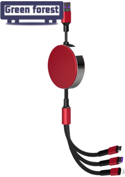 Yeşil Orman Şarj Kablosu 3'ü 1 Arada Kararlı Çıkışlı Işıklı Şarj Kablosu (Yurt Dışından) fiyatları