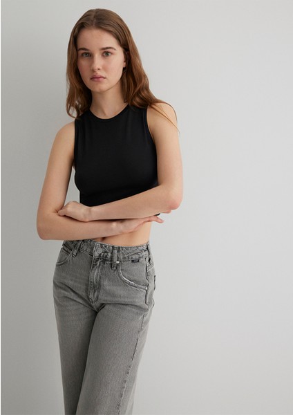 Kadın Siyah Crop Top 1610786-900