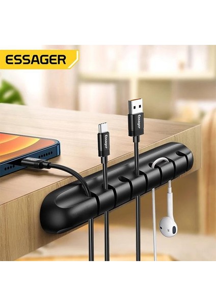 Essager Kabloları Organizatör Tel Tutucu Klip Masaüstü Yönetimi Için Fare Kulaklık Kablosu Sarıcı Koruyucu Cep Telefonu Tutucular (Yurt Dışından)
