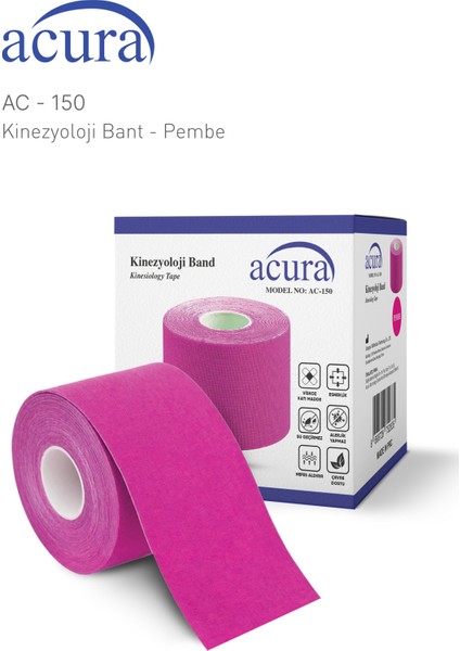 AC-150 Yüz & Vücut Uyumlu Hipoalerjenik Kinesio Tape 5m x 5cm