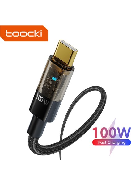 Toocki 6A USB C Kablosu 100 W Süper Hızlı Şarj Tipi C Şarj Cihazı Samsung Xiaomi Huawei Usbc Veri Kablosu Telefon USB C Tipi Kablo (Yurt Dışından)