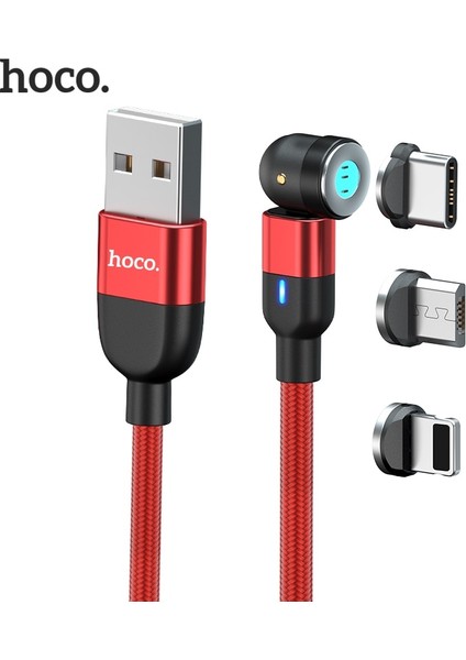 Hoco Manyetik USB Kablosu Hızlı Şarj Tipi C Kablo 540 Derece Dönen Mıknatıs Şarj Cihazı iPhone 12 11 Xiaomi USB Kablosu Tel Kablo (Yurt Dışından)