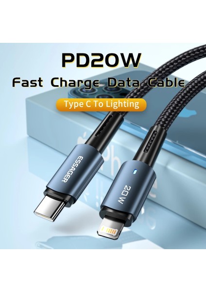 Essager USB C Kablosu IPhone 14 13 12 11 Pro Max Xs 20W Hızlı Şarj Kablosu Tip C Aydınlatma Tarih Kablosu iPad Macbook Için (Yurt Dışından) fiyatları