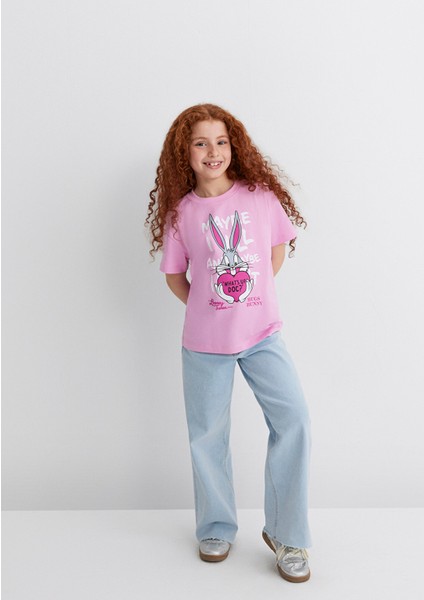 Bugs Bunny Baskılı Pembe Tişört 7610303-71038
