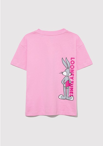 Bugs Bunny Baskılı Pembe Tişört 7610303-71038 fırsatları