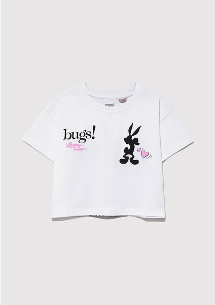 Bugs Bunny Baskılı Beyaz Tişört 7610304-620 fırsatları