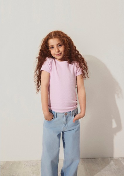 Fitilli Pembe Basic Tişört 7610260-86953