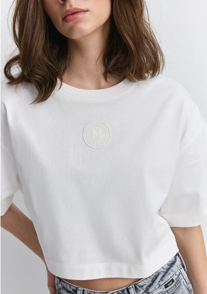 Mavi Patch Logo Baskılı Beyaz Crop Tişört 1612892-70057 indirimleri