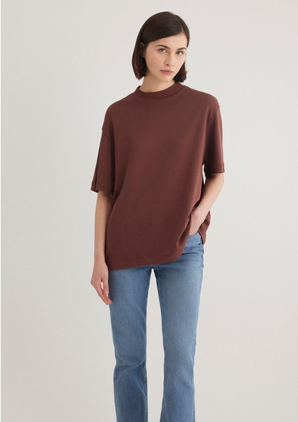 Kahverengi Basic Tişört 1612907-70254 modelleri
