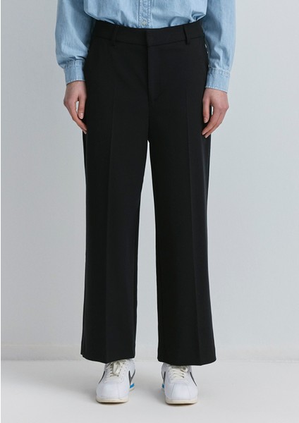 Geniş Paça Siyah Pantolon 1010947-900