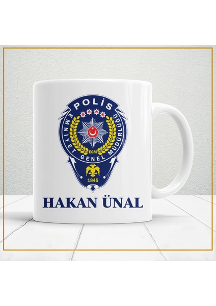 Polis Logolu Isime Özel Kupa Bardak