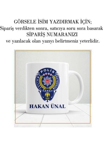 Polis Logolu Isime Özel Kupa Bardak