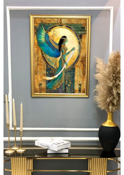 Antik Mısır Desenli Çerçeveli Duvar Tablosu 50X70CM MISIR04