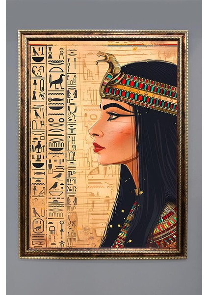 Antik Mısır Desenli Çerçeveli Duvar Tablosu 50X70CM MISIR10