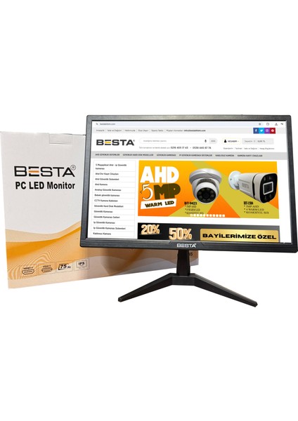 BST-19WS 19'' 5ms 1440X900 Vga+Hdmı Siyah LED Monitör