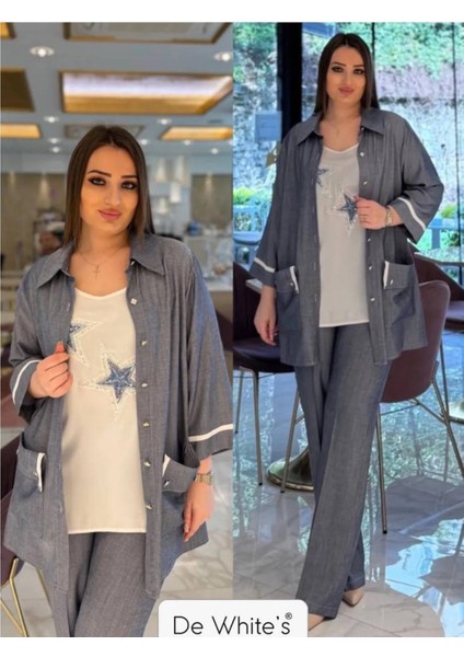 Büyük Beden Çift Cepli Spor Ceketli Takım
