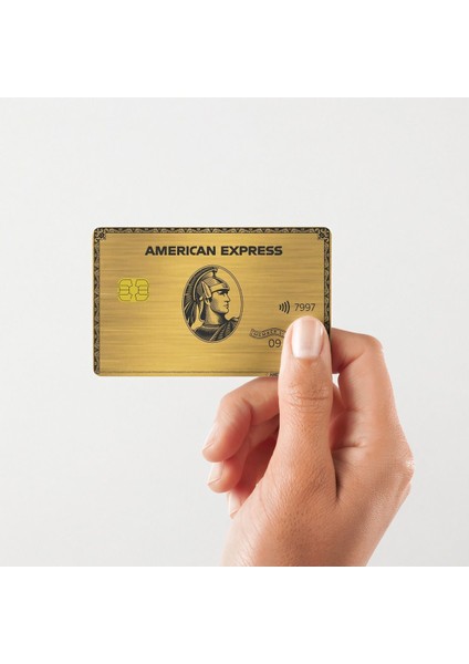 Gerçek Gold American Express Parlak Kart Kaplama Sticker