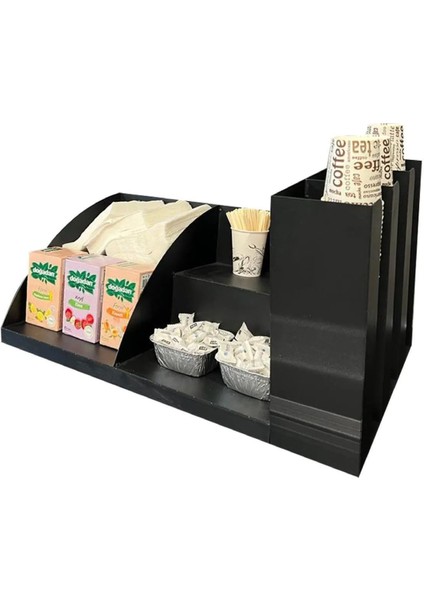 Çay & Kahve 3 Bölmeli Karton Bardaklık Organizer Stand Set